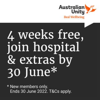 4 weeks free when you join hospital & extras by 30 June 2022!